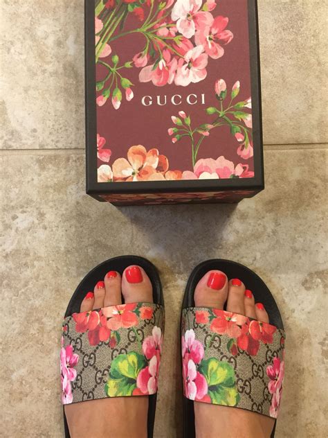 gucci floral slides womens|gucci floral slides outfit.